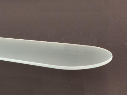 Oválná polička 59 x 12 cm satinované sklo bez úchytů COVER GLASS OVAL S